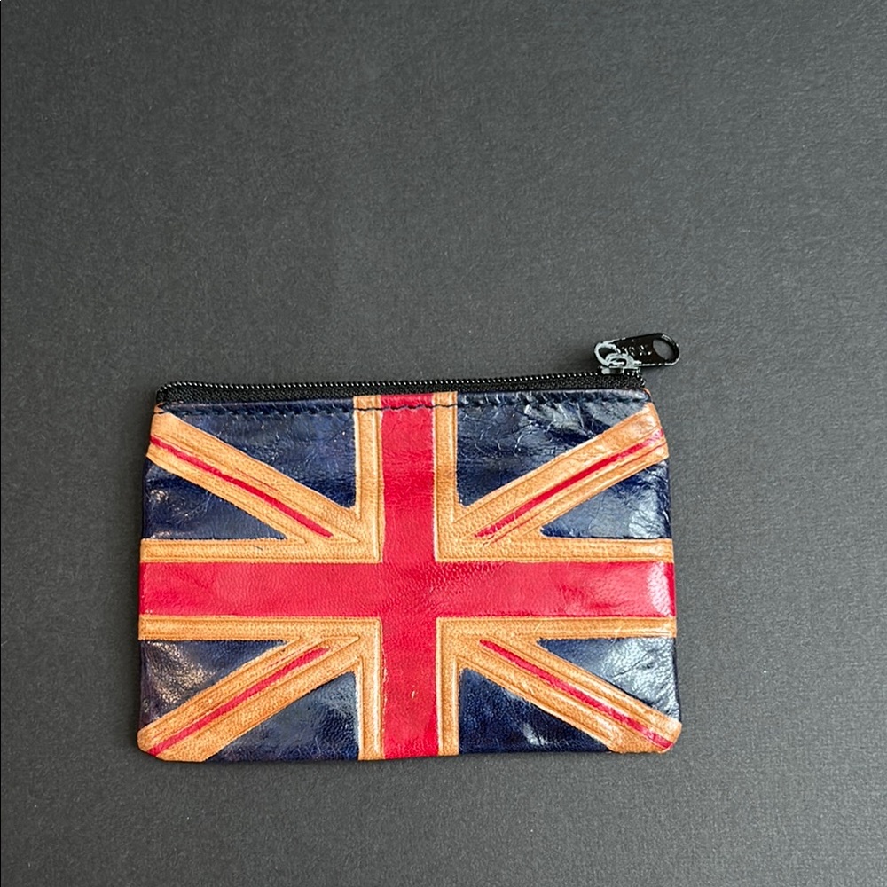 Vintage leather Union Jack coin purse